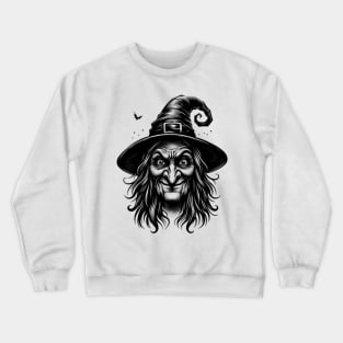 Classic Witch with Bat Crewneck Sweatshirt